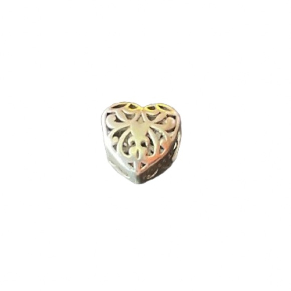 Sterling Silver heart bead‎ charm used